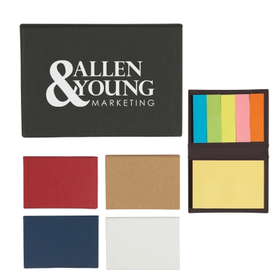 Neon Colored Sticky Flags and Notes in a Pocket Case 